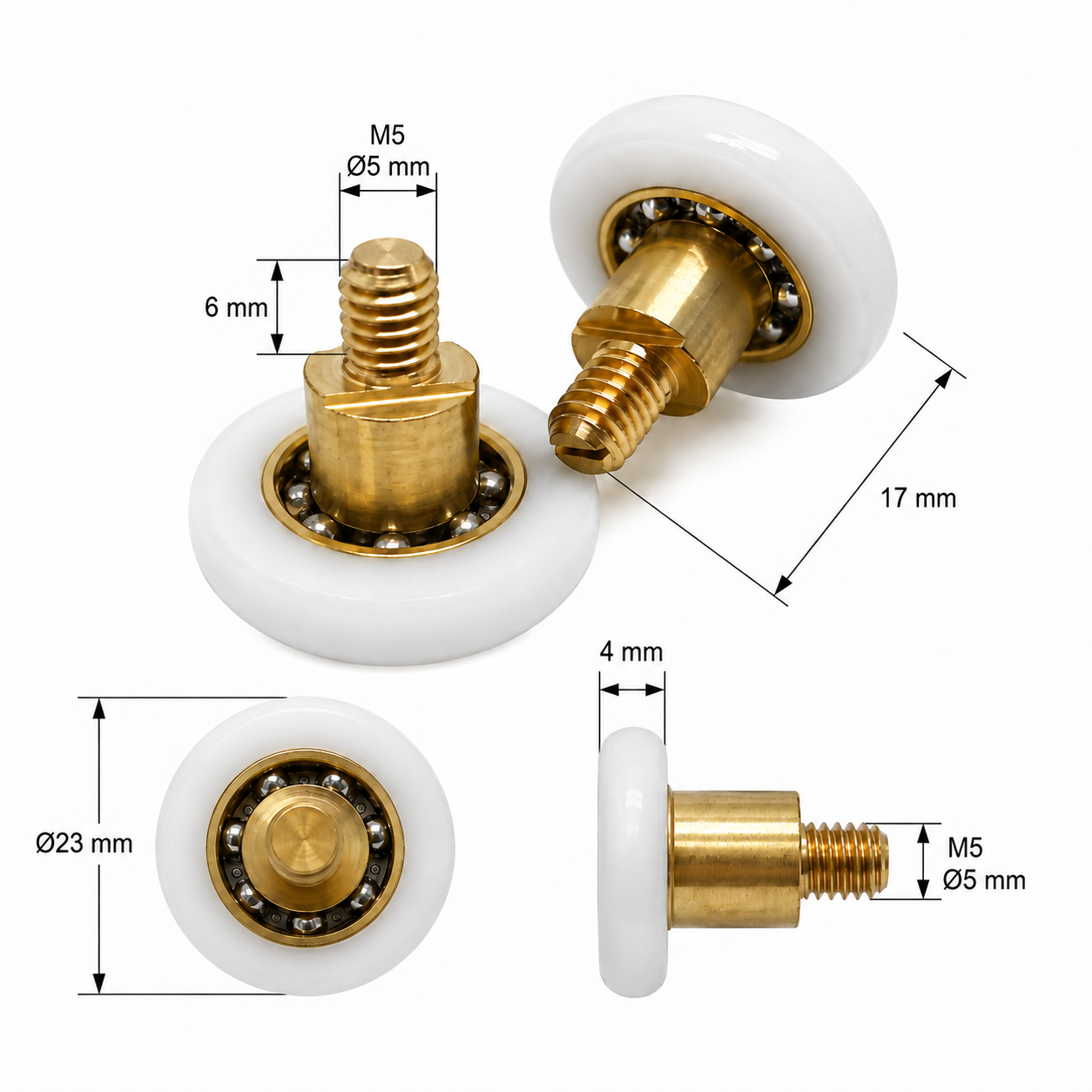 r400_168 Cuscinetto per box doccia diam 23 mm